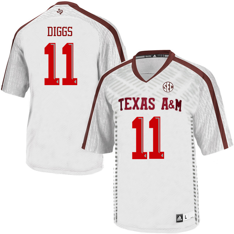 Men #11 Fadil Diggs Texas A&M Aggies College Football Jerseys Sale-White